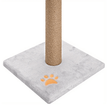 Soft Grey Cat Scratcher Tower
