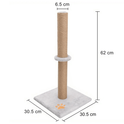 Soft Grey Cat Scratcher Tower
