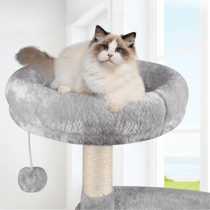 Cozy Cat Tower with Soft Condo and Scratching Post