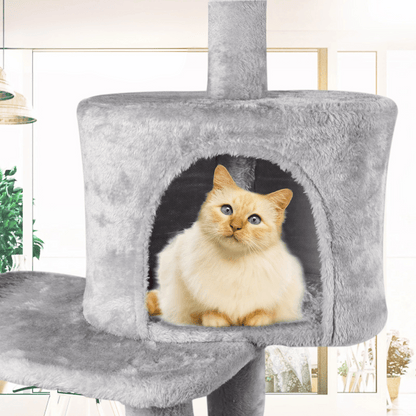 Cozy Cat Tower with Soft Condo and Scratching Post