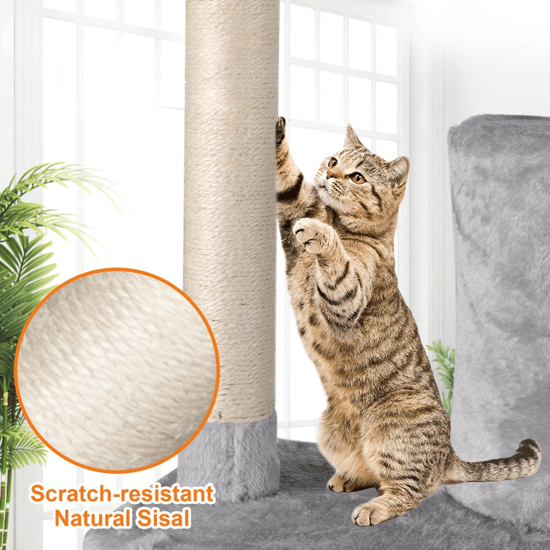 Cozy Cat Tower with Soft Condo and Scratching Post