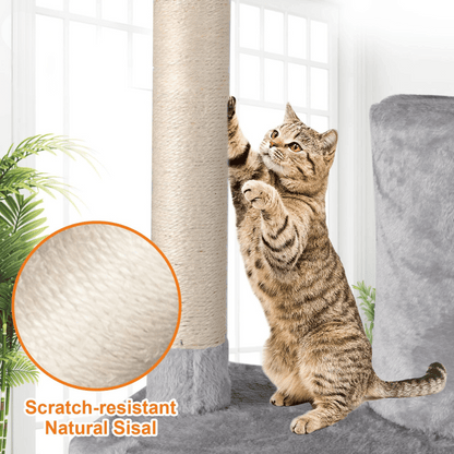 Cozy Cat Tower with Soft Condo and Scratching Post