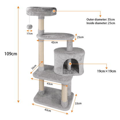 Cozy Cat Tower with Soft Condo and Scratching Post