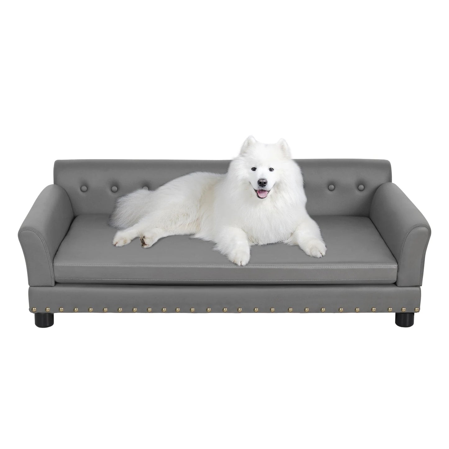 Plush Fake Leather Pet Couch Bed for Big Dogs - LifyPet