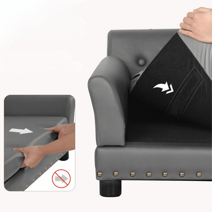 Plush Fake Leather Pet Couch Bed for Big Dogs