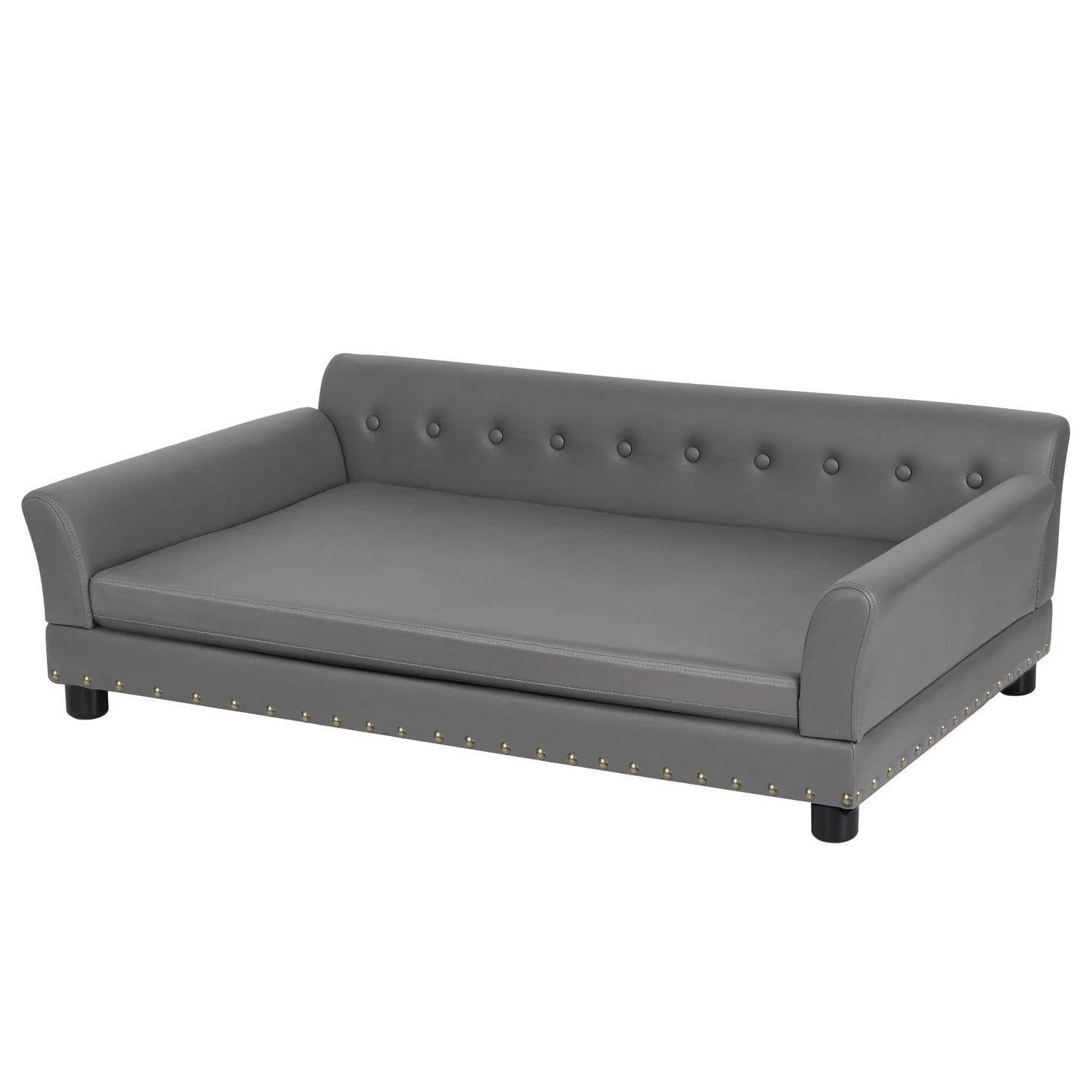 Plush Fake Leather Pet Couch Bed for Big Dogs