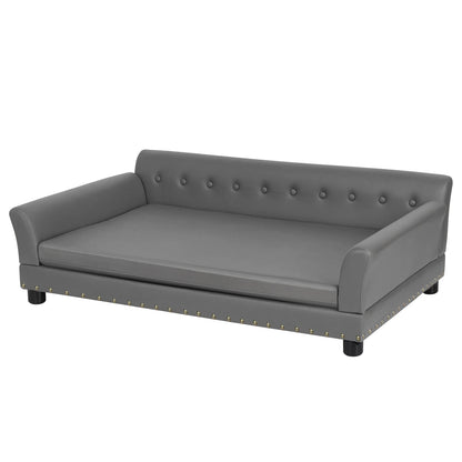 Plush Fake Leather Pet Couch Bed for Big Dogs