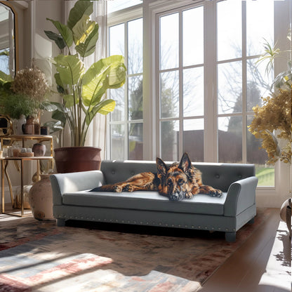 Plush Fake Leather Pet Couch Bed for Big Dogs