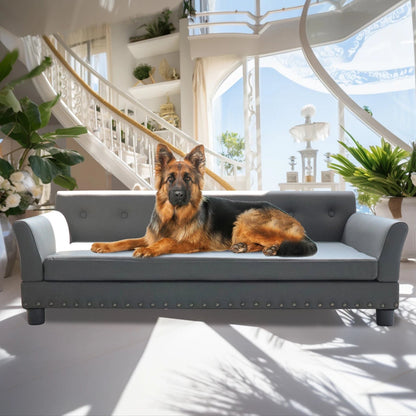 Plush Fake Leather Pet Couch Bed for Big Dogs