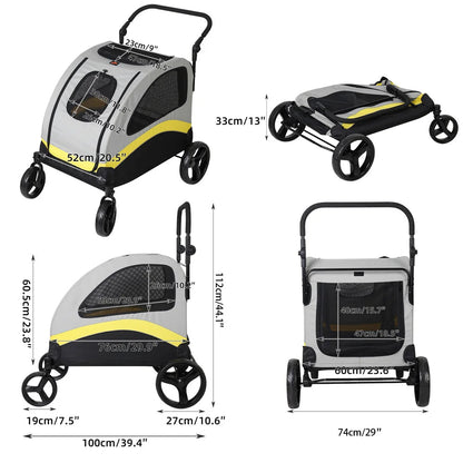 Folding Pet Stroller for Big and Small Dogs