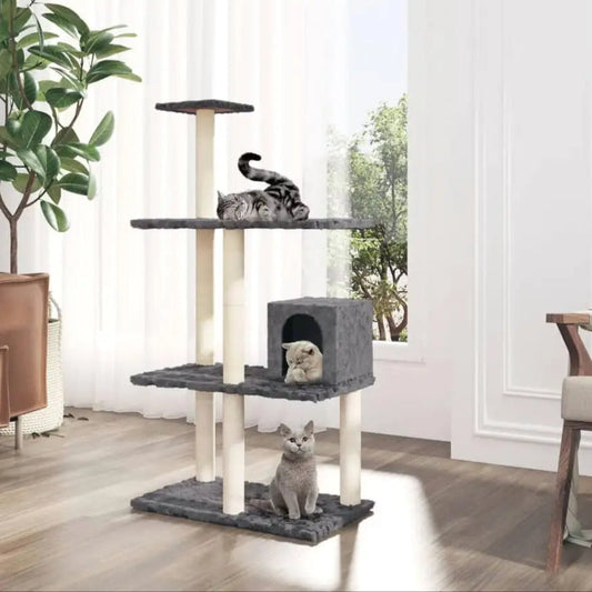 Tall Cat Tower with Soft Hideaway & Scratch Pads - LifyPet