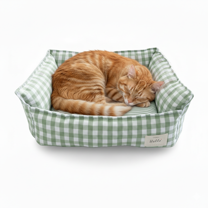 Plaid Small Pet Bed for Dogs and Cats