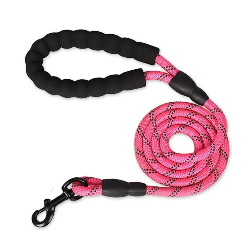 Durable Pet Leash with Padded Grip & Hi-Vis Rope