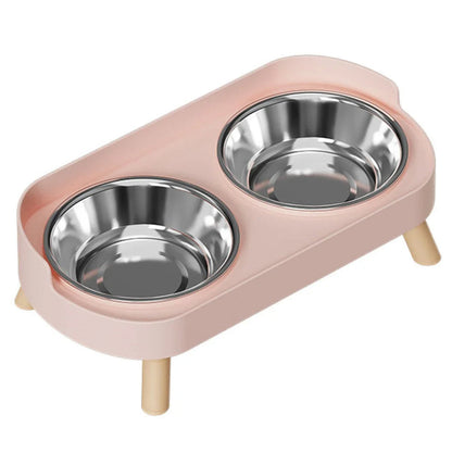 Elevated Stainless Steel Dual Dog Food Bowls