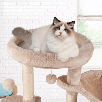 Cozy Cat Tower with Soft Perch, House & Hammock