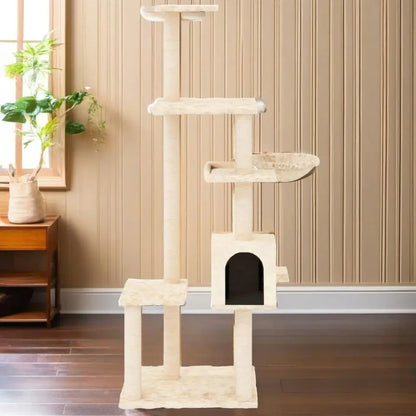 Cozy Cat Tower with Hideaway & Scratching Posts
