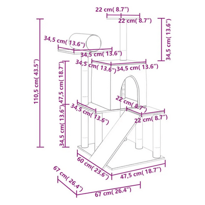 Cozy Cat Tower with Bed, Perches & Scratch Pads