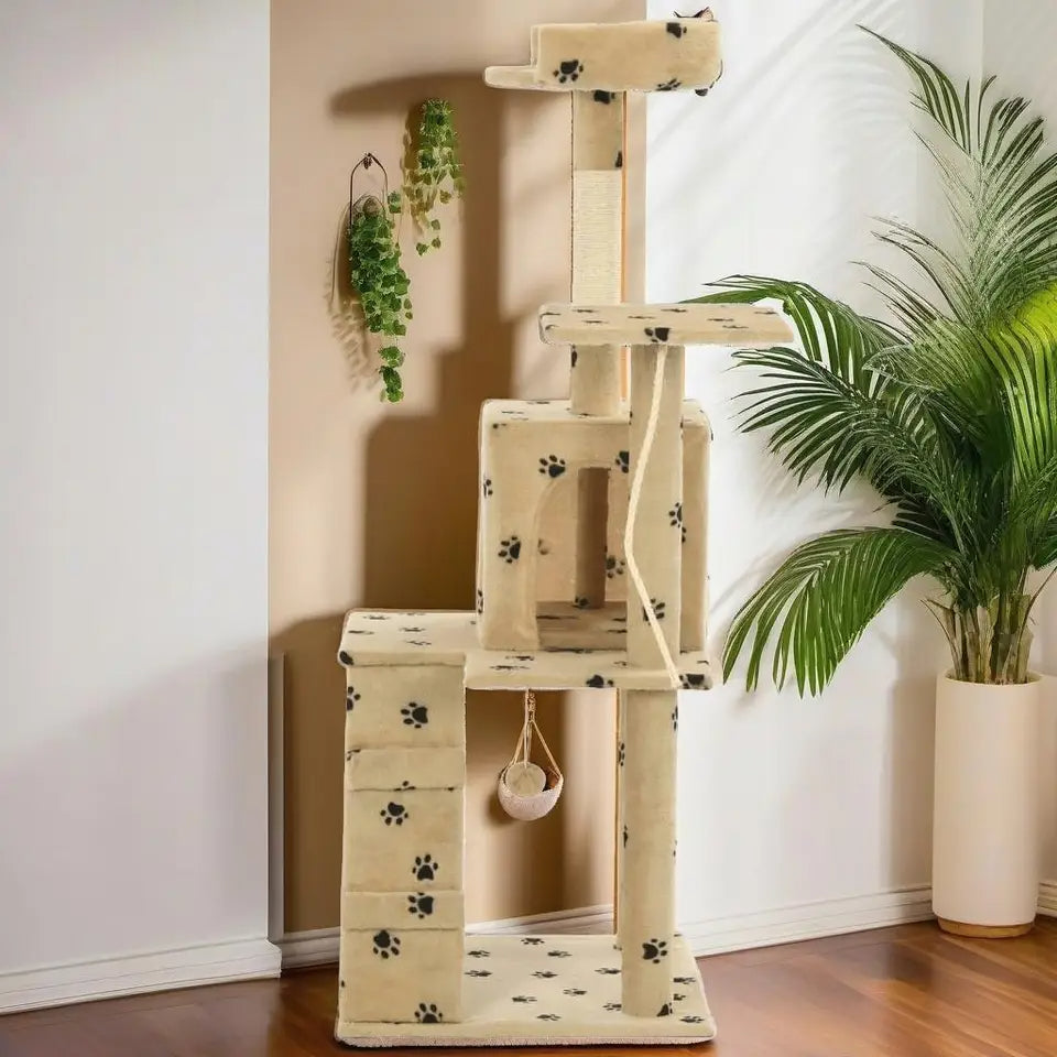 Cozy Cat Tower with Hideaway & Multiple Perches