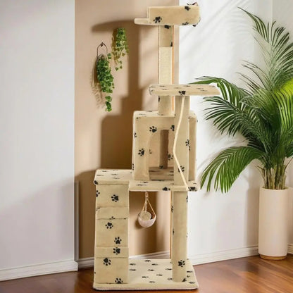 Cozy Cat Tower with Hideaway & Multiple Perches