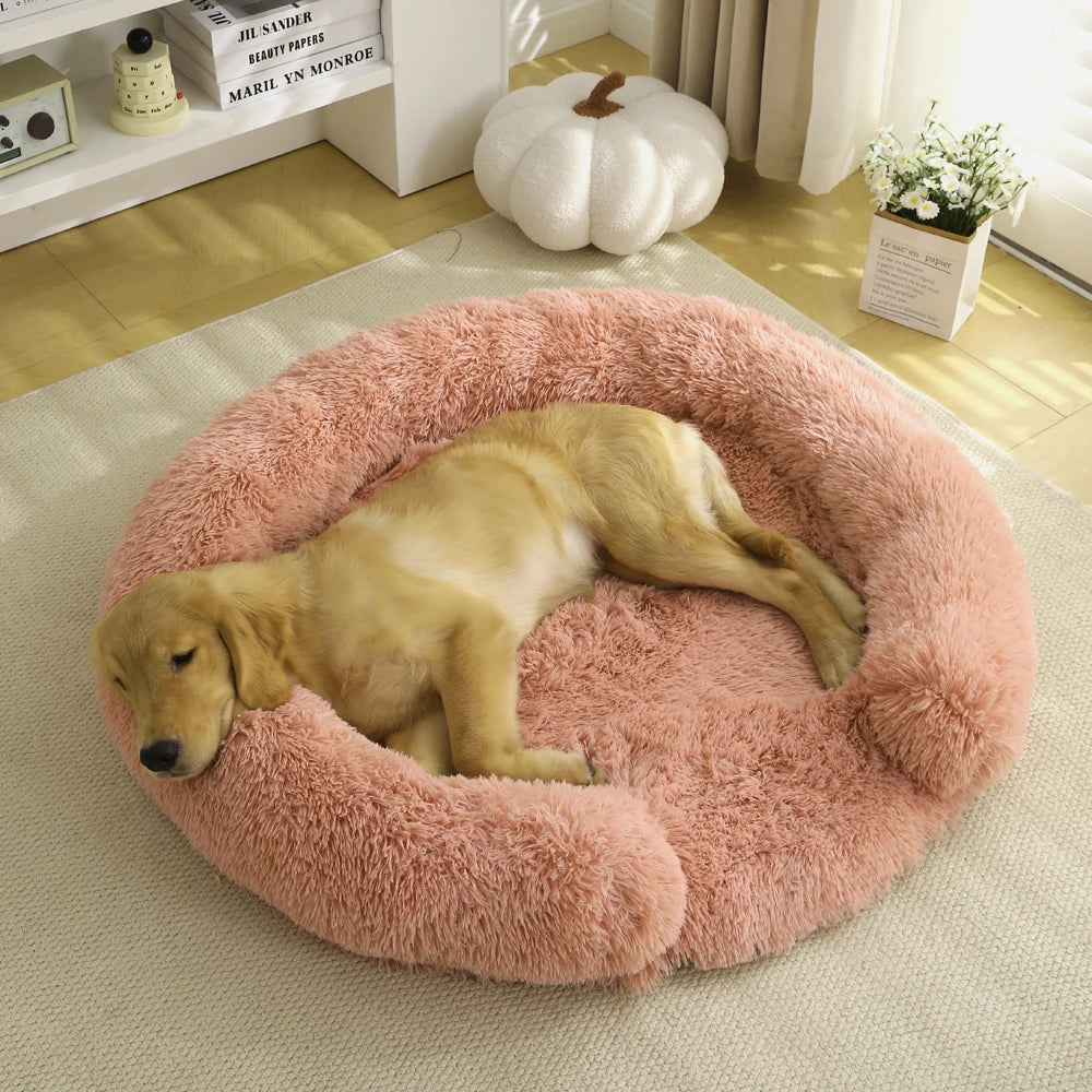 Comfy Orthopedic Dog Bed with Pillow for Calming Support