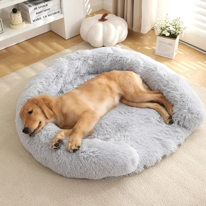 Comfy Orthopedic Dog Bed with Pillow for Calming Support