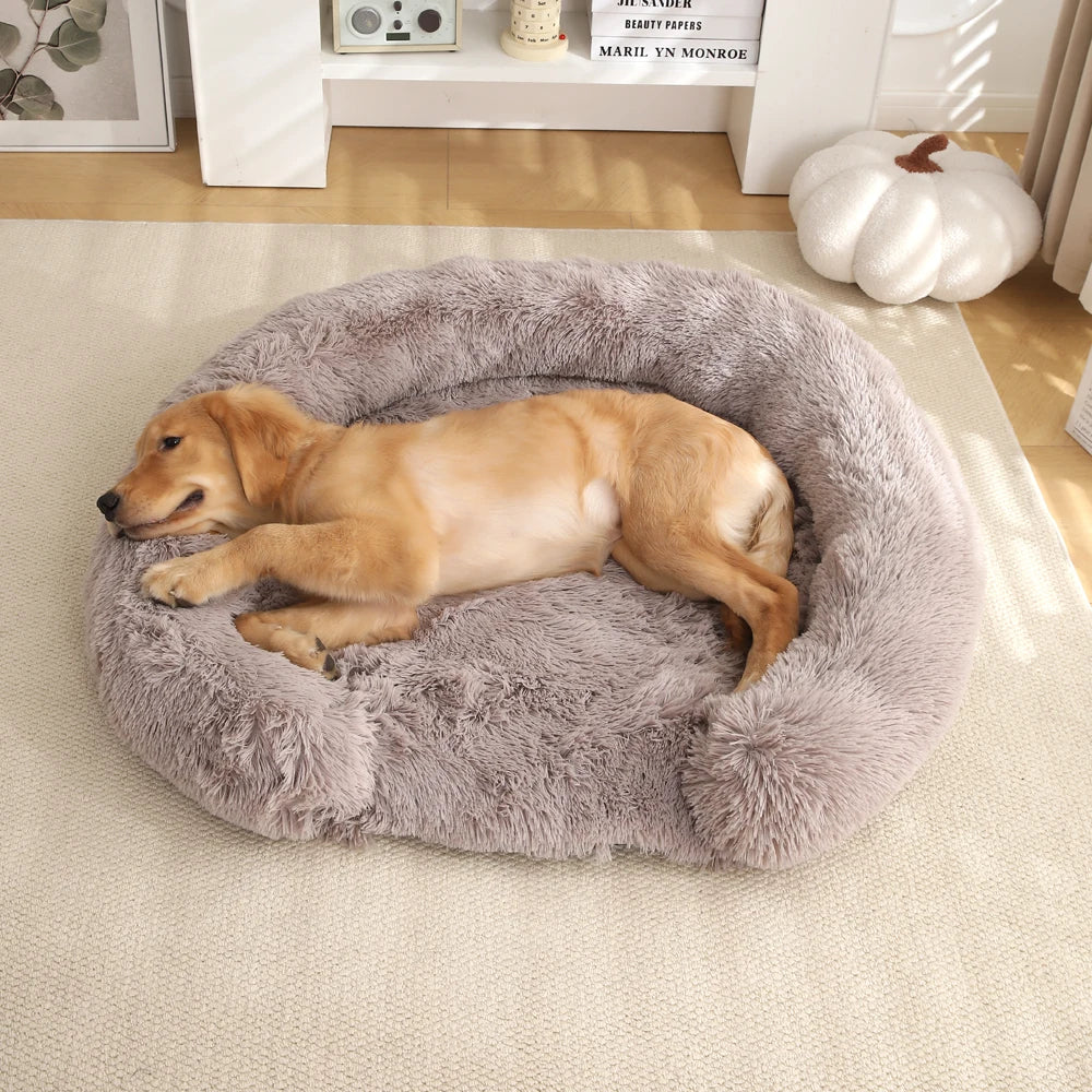 Comfy Orthopedic Dog Bed with Pillow for Calming Support