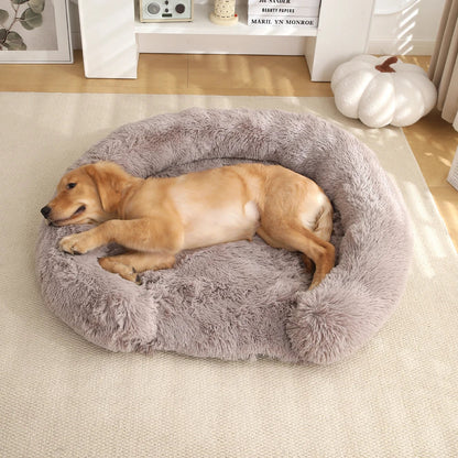 Comfy Orthopedic Dog Bed with Pillow for Calming Support