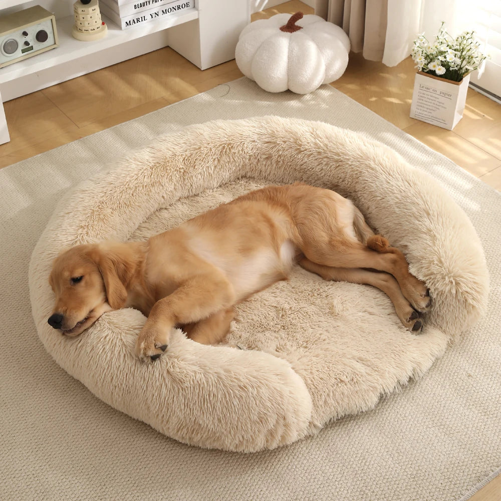Comfy Orthopedic Dog Bed with Pillow for Calming Support