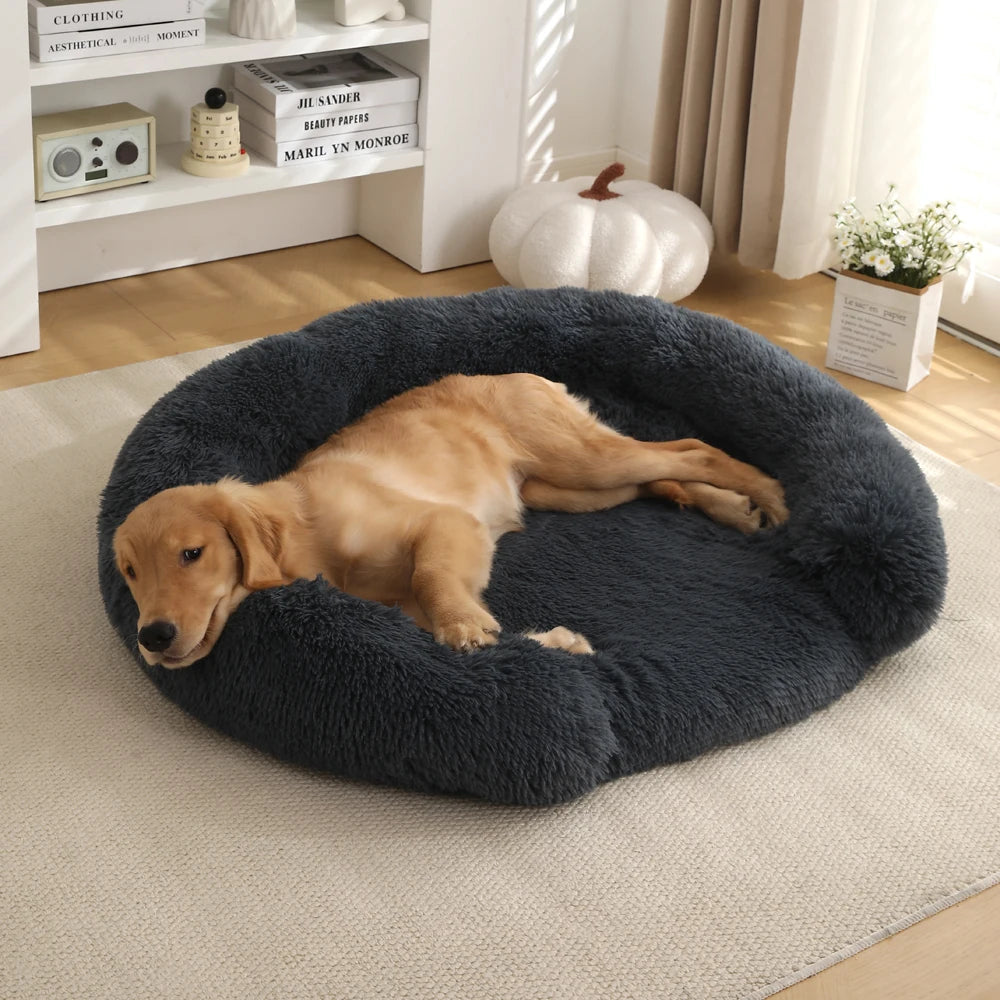 Comfy Orthopedic Dog Bed with Pillow for Calming Support