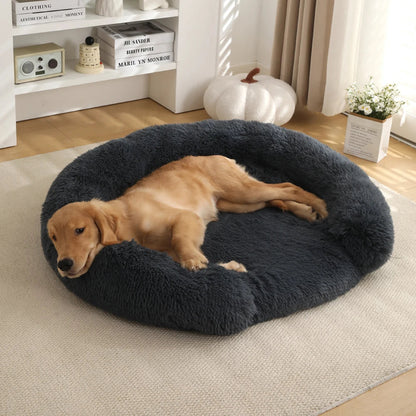 Comfy Orthopedic Dog Bed with Pillow for Calming Support