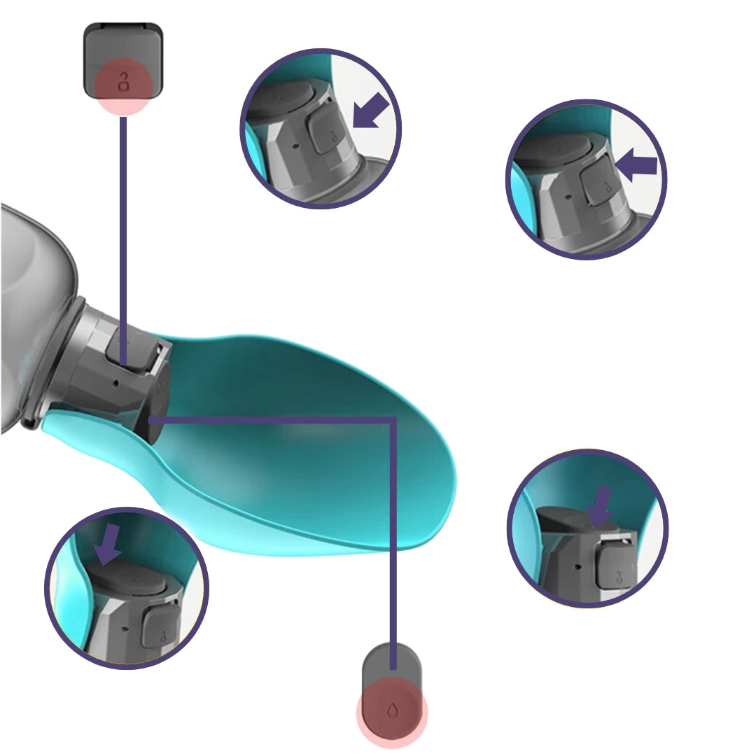Compact Pet Water Bottle for Spill-Proof Travel