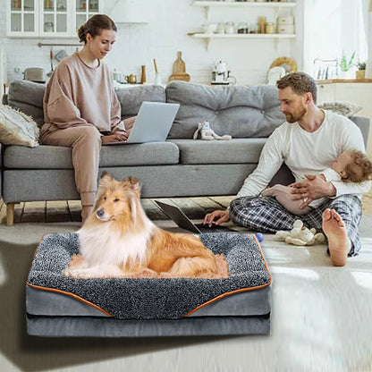 Plush Orthopedic Dog Bed with Easy Zip Cover