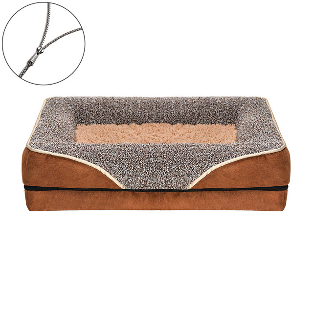 Plush Orthopedic Dog Bed with Easy Zip Cover