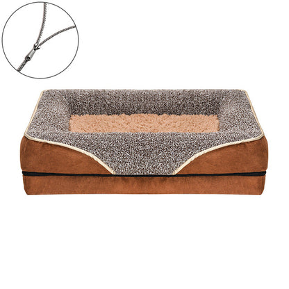 Plush Orthopedic Dog Bed with Easy Zip Cover