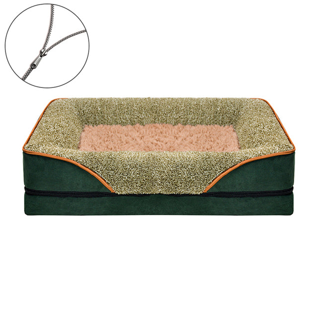 Plush Orthopedic Dog Bed with Easy Zip Cover