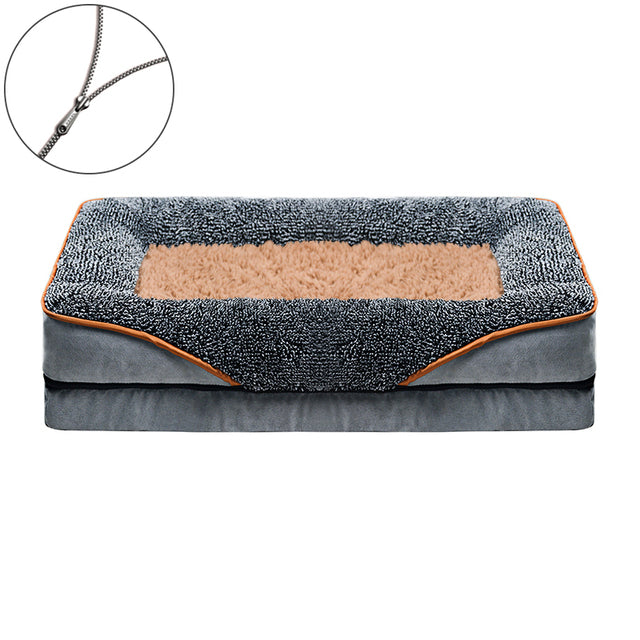 Plush Orthopedic Dog Bed with Easy Zip Cover
