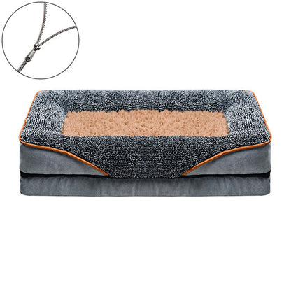Plush Orthopedic Dog Bed with Easy Zip Cover