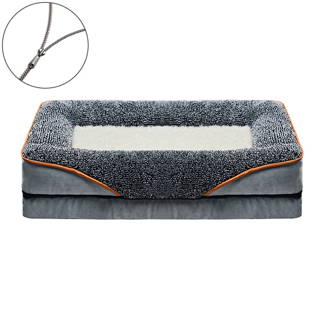 Plush Orthopedic Dog Bed with Easy Zip Cover