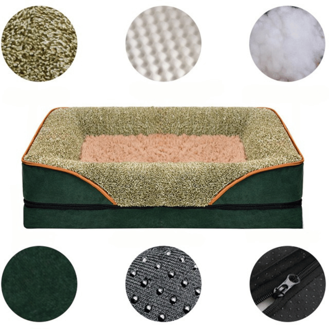 Plush Orthopedic Dog Bed with Easy Zip Cover