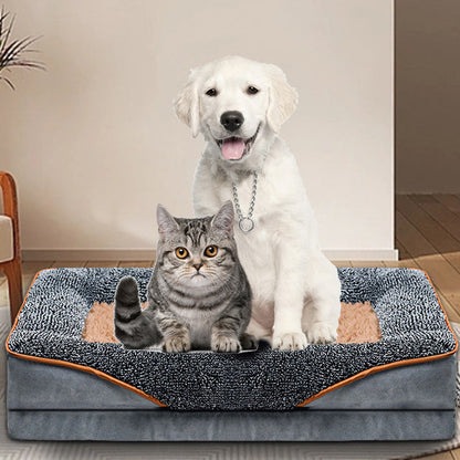 Plush Orthopedic Dog Bed with Easy Zip Cover