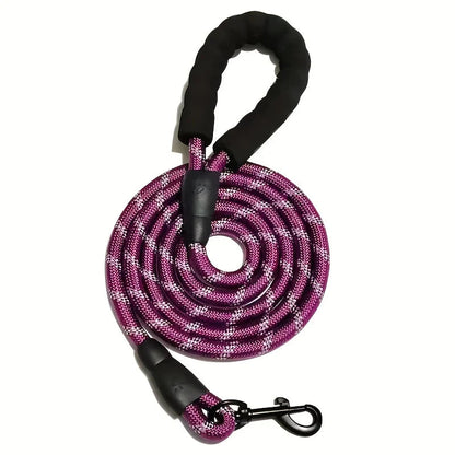 Durable Pet Leash with Padded Grip & Hi-Vis Rope