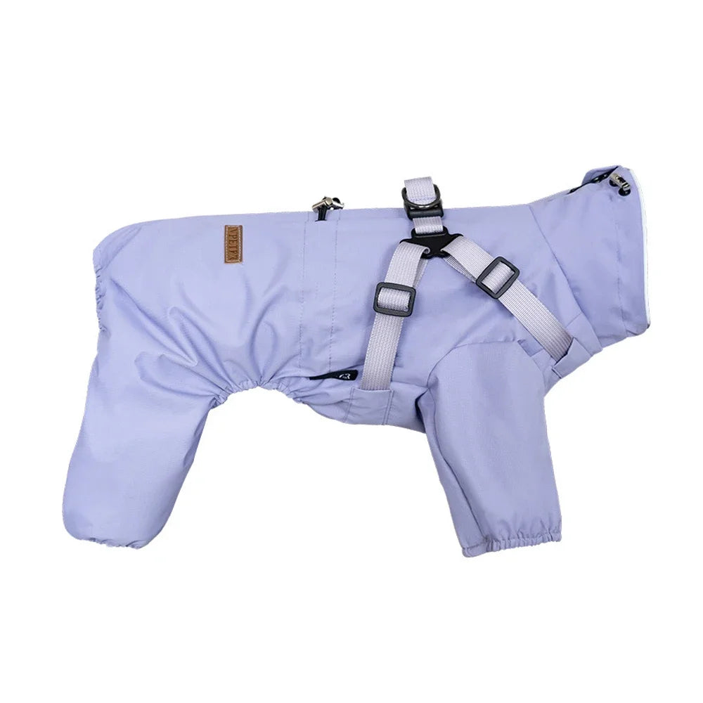 Waterproof Pet Coat with Built-In Dog Harness