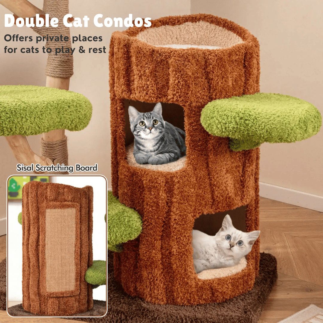 Tall Cat Climbing Tower with Multiple Perches & Beds
