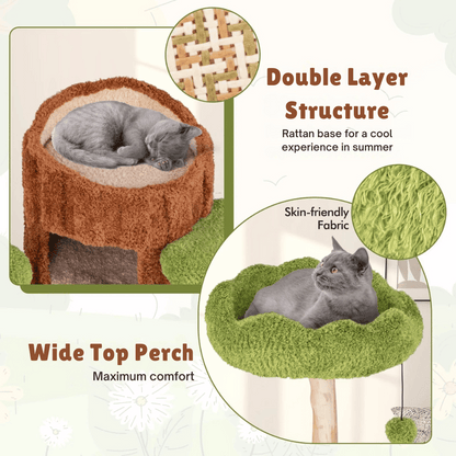 Tall Cat Climbing Tower with Multiple Perches & Beds