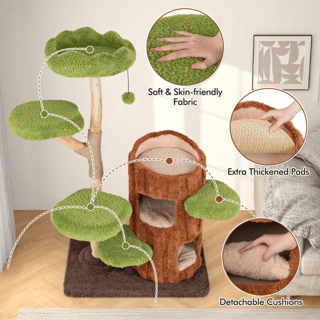 Tall Cat Climbing Tower with Multiple Perches & Beds