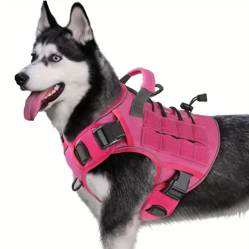 Durable Dog Vest Harness with Handle & Anti-Pull Clip