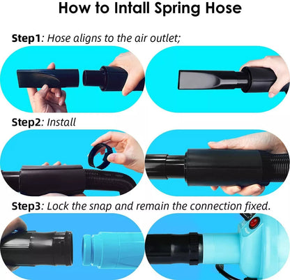 Professional 2800W Pet Hair Dryer - Dog Cat Grooming Blower with 4 Nozzles