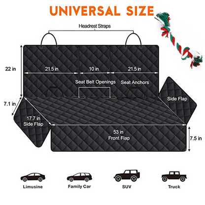 600D Car Rear Back Seat Cover Pet Dog Protector Mat Non-slip Waterproof Cushion