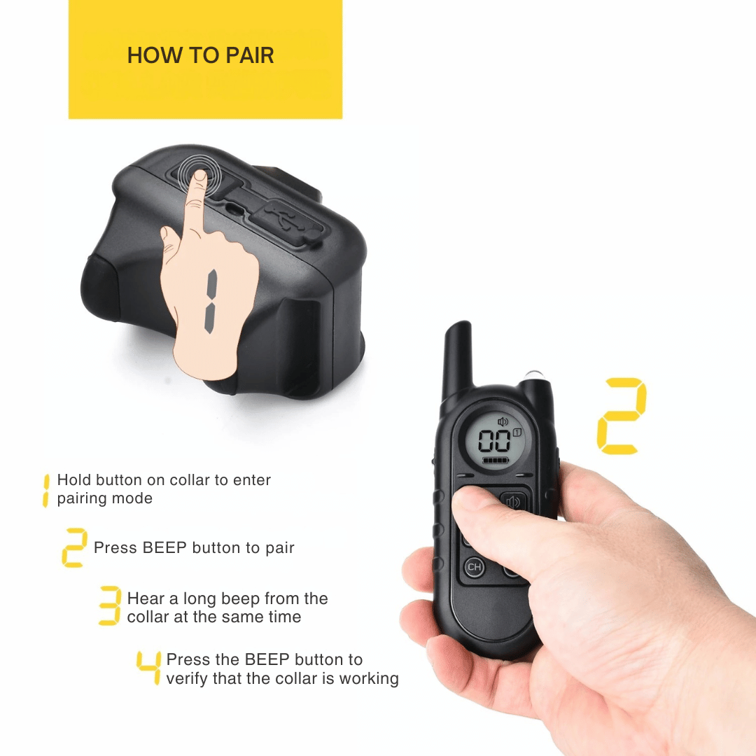 Compact Pet Training Collar with Long Range Remote