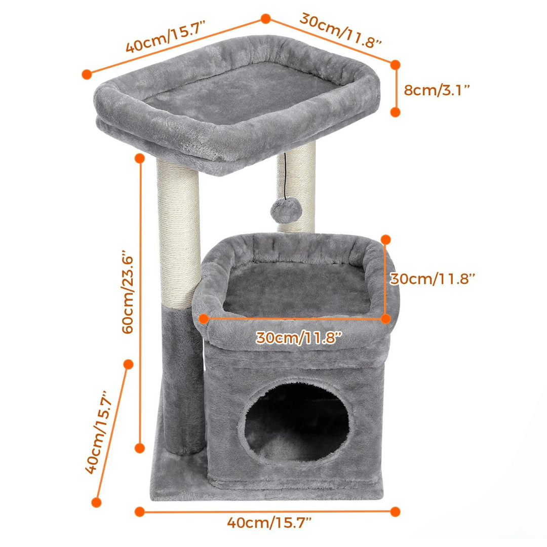 Cozy Plush Kitty Tower with Padded Perches & Scratcher